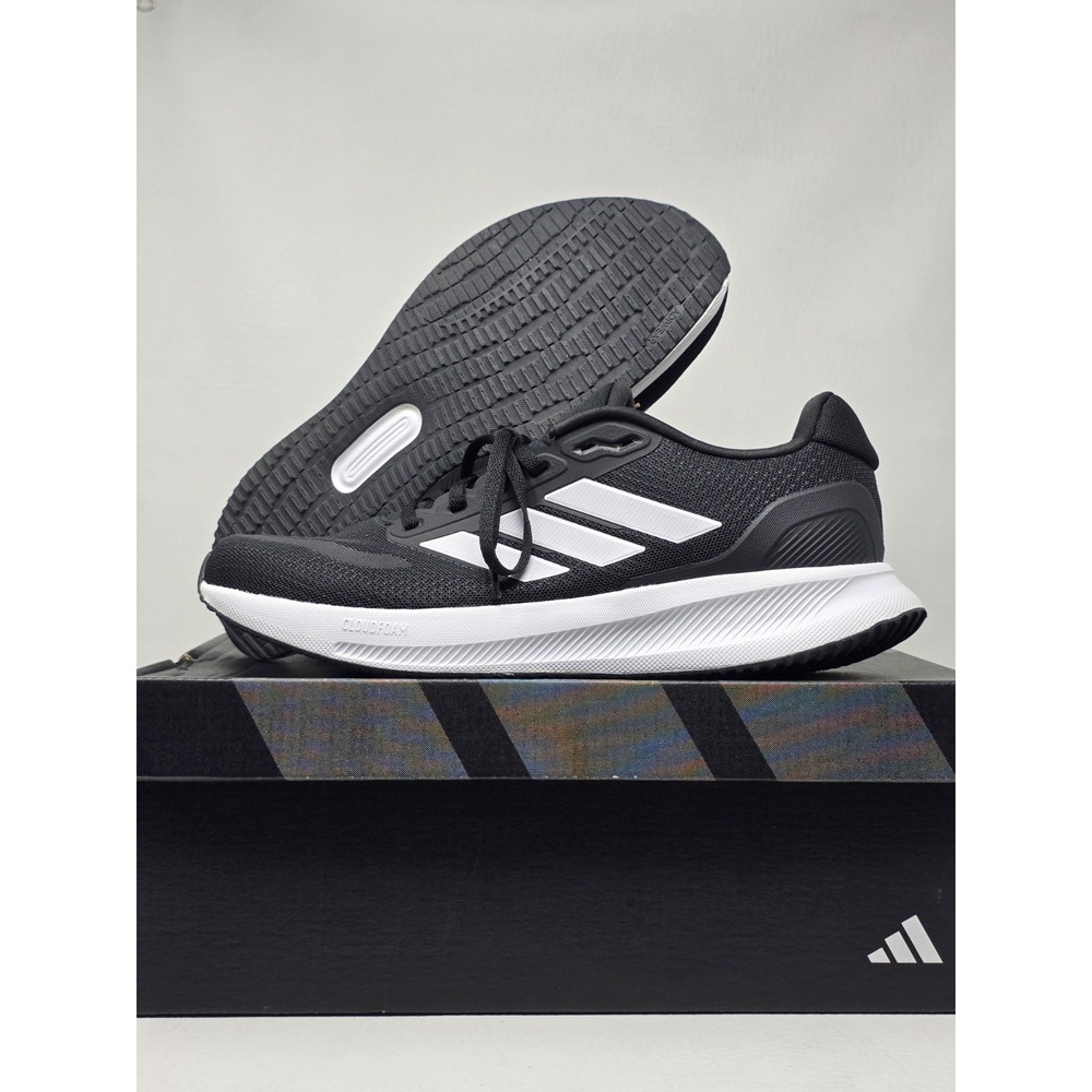 Adidas Runfalcon 5 Wide Size 9.5 Womens Running Shoes IE0556 Black White New